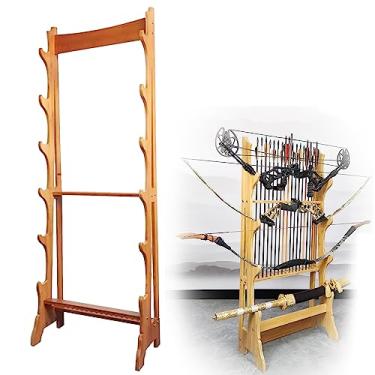 Imagem de Suporte de espada prateleira de exibição de espadas, suporte para espadas, suporte para espadas de 4/5/6/8 camadas, suporte para katana, suporte para exibição de armas em pé, suportes verticais de