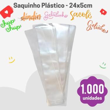 Imagem de Sacos 5x24cm p/ Gelinho, geladinho gourmet, sacole com 1.000 unidades 