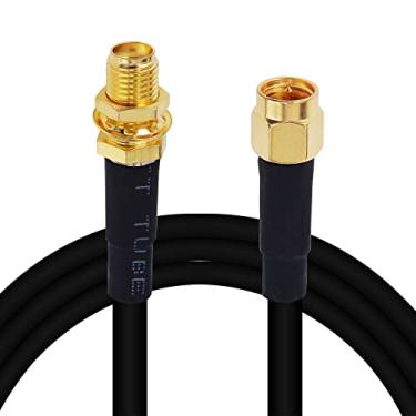 Imagem de onelinkmore Cabo de extensão de antena de baixa perda de 2 metros RG58 (50 Ohm) SMA macho para conector SMA fêmea cabo de antena de perda ultrabaixa para 3G/4G/5G/LTE/ADS-B/GPS/WiFi (não para TV, é