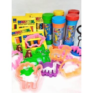 Imagem de 30 Massinha de Modelar + 30 Bolha de Sabao + 30 Cortador Para Kit Fest