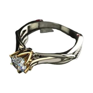 Imagem de Anel de Moissanita Feminino em Ouro 18K com Pedras Preciosas - Joia pa