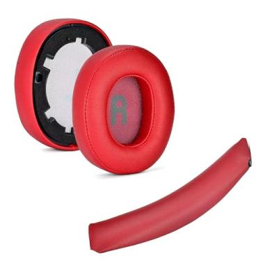 Imagem de Almofadas de Substituição + Espuma para alça de cabeça para j b l Tune 700(700BT)/710(710BT)/720(720BT)/750(750BT,750BTNC)/760(760NC)/770(770NC), Com Espuma de Isolamento Mais Suave (Vermelho)