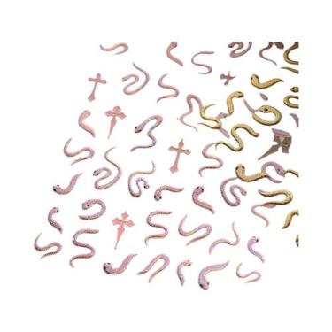 Imagem de Adesivos de Unha 3D Cobra - Autocolantes para Decoração de Unhas, para