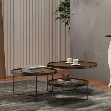 Imagem de Conjunto mesas de centro redondas modernas - Apollo - Montanhês Móveis