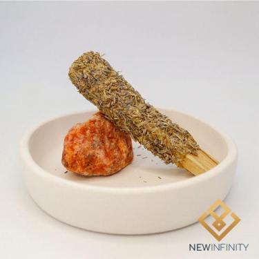 Imagem de Suporte para Defumador Palo Santo de Calcita Laranja Pedra Natural - N