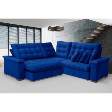 Imagem de Sofá Manchester 2.63x2.63m De Canto, Retrátil E Reclinável - Azul