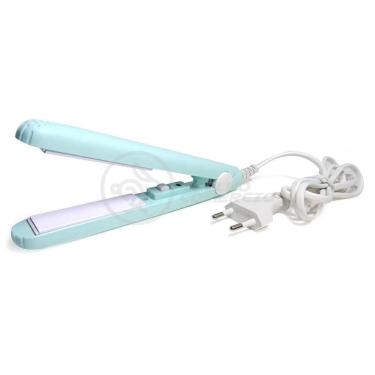 Imagem de Mini Chapinha Prancha Portátil 17cm Bivolt 110v220v Azul