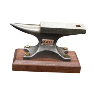 Imagem de WeiLaiKeQi Bigorna de ponta única, ferramenta para trabalhar metal, dobra de metal, forjamento compacto doméstico com base de madeira estável