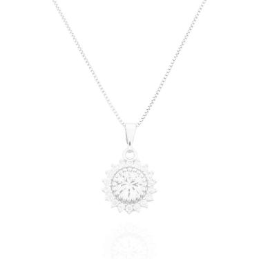 Imagem de Colar Girassol Cristal Banhado a Prata