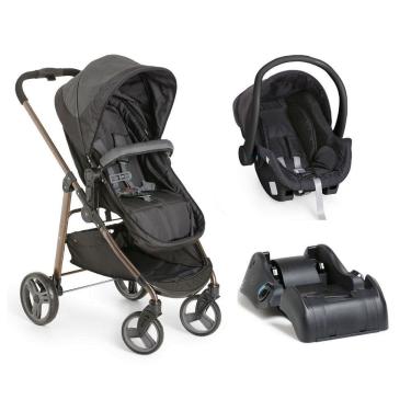Imagem de Carrinho Moises Olympus Preto + Bebe Conforto + Base - Galzerano