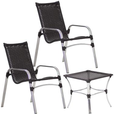 Imagem de Jogo com 2 Cadeiras e Mesa Emily para Área, Jardim, Varanda, Piscina - Trama