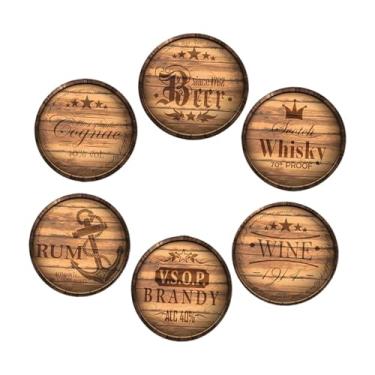 Imagem de Bothyi 6 peças porta-copos de madeira para bebidas, porta-copos para bebidas, copos, canecas, copos, proteção decorativa para mesa, para decoração de bar