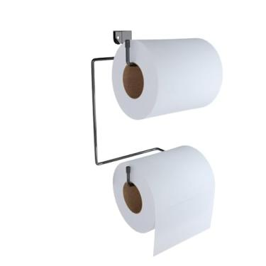 Imagem de Suporte Papel Higiênico de Caixa Acoplada Porta Papeleira Pliar Preto