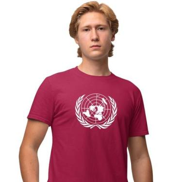 Imagem de Camisa Camiseta Masculina Estampada ONU 100% Algodão Fio 30.1 Penteado