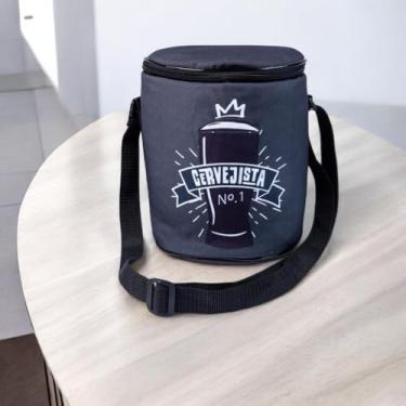 Imagem de Bolsa Térmica Cooler com Alça Cervejas Revestida 9,5L Cinza