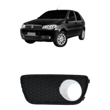 Imagem de Grade Milha Palio 2004 2005 2006 2007 2008 Aro Cromado Lado Esquerdo -