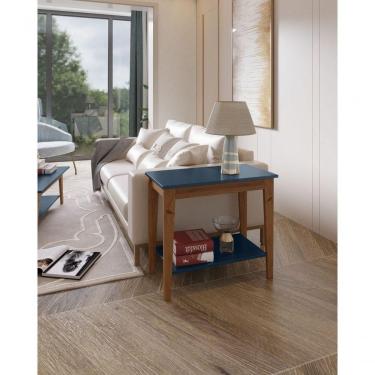 Imagem de Mesa De Apoio De Madeira Maciça Veneza Azul Petróleo