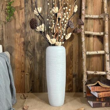 Imagem de Vaso de cerâmica rústico grande para casa de fazenda, vaso de cerâmica de 60 cm de altura, vaso de flores vintage para decoração de mesa de entrada, sala de estar, mesa de entrada, vaso de terracota,