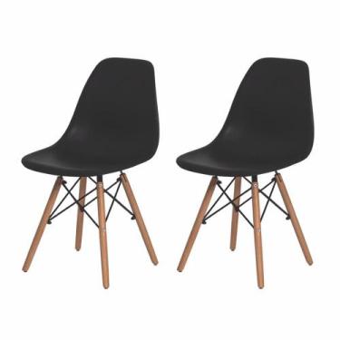 Imagem de Kit de 2 Cadeiras Eiffel Eames Branco Base Madeira - Cadeiras INC, Pre