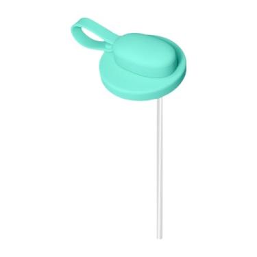 Imagem de Ｂｅｓｇａ Tampa de silicone para lata de refrigerante com canudo, tampa reutilizável para latas de bebidas, à prova de derramamento, para cozinha, piqueniques, Verde