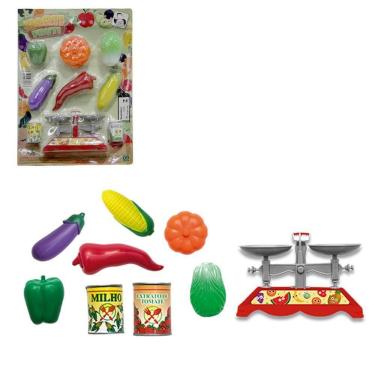 Imagem de Kit Cozinha Infantil Legumes + Balanca E Acessorios 9 Pecas