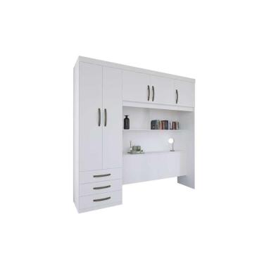 Imagem de Guarda Roupa Casal 5 Portas e 3 Gavetas c/ Cama PH 1801 Branco - Herval