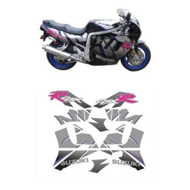 Imagem de Kit Adesivos Compatível Gsxr 750 1992 Preta E Prata F648 Cor - Spts