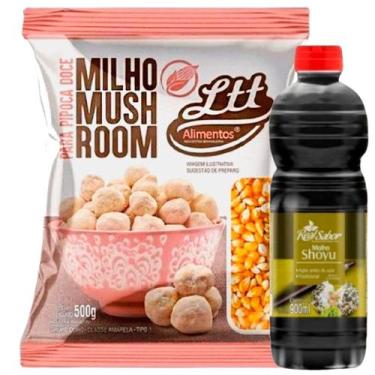 Imagem de Kit Milho Mushroom 500g Pipoca + Molho Real Sabor 900ml Pimenta Alho S