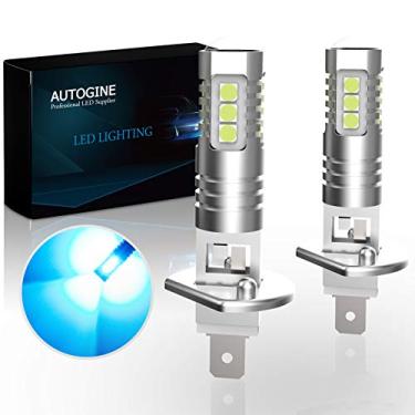 Imagem de AUTOGINE Lâmpadas LED de neblina H1, 2000 lúmens extremamente brilhantes 3030-SMD H1 lâmpadas LED com projetor para automóvel, motocicleta, carros, caminhões, SUV, neblina DRL (8000K azul gelo)