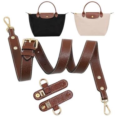 Imagem de LOUKAYCCI Alça transversal ajustável de couro bovino para Longchamp Le Pliage Mini Bag Kit de alça de ombro de substituição, P/M/G (alça)