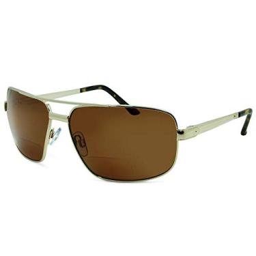Imagem de In Style Eyes Just Chillin Óculos de sol bifocais polarizados quase invisíveis, Dourado, Medium