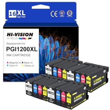 Imagem de HI-VISION HI-YIELDS Cartucho de tinta de substituição compatível para Canon PGI-1200XL PGI-1200 XL para uso com impressora Maxify MB2720 MB2320 MB2120 MB2350 MB2050 MB2020 (4 pretas, 4 ciano, 4