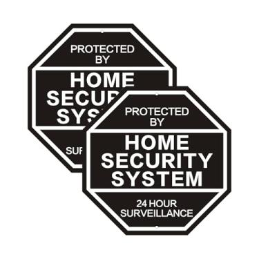 Imagem de JMXINHANG Pacote com 2 placas refletivas de segurança residencial de alumínio de 25 x 25 cm, aviso de quintal à prova de intempéries para uso ao ar livre, cerca, propriedade, sistema de alarme