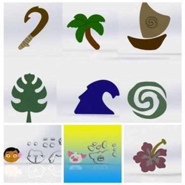 Imagem de Cortador Kit Moana Baby com 9 Modelos Tamanho 5cm
