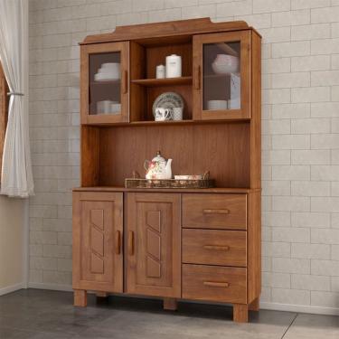 Imagem de Cristaleira 4 Portas 3 Gavetas Linha Cobre 1279C Castanho Finestra
