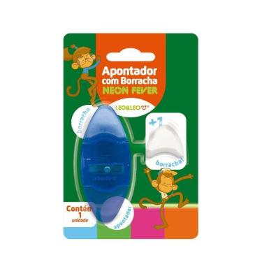 Imagem de Apontador Com Deposito E Borracha Neon Leo&Leo Azul