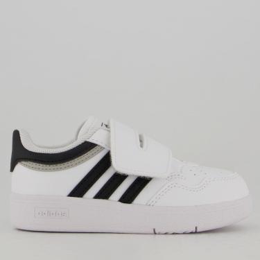 Imagem de Tênis Adidas Hoops 4.0 CF Kids Branco e Preto-Unissex