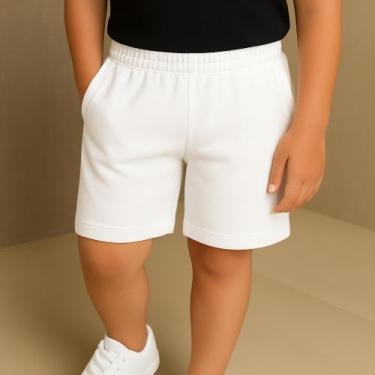 Imagem de Bermuda de Moletom Infantil Masculina Moletom Leve Confortável Escolar