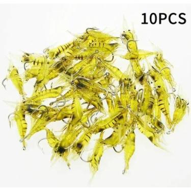 Imagem de Kit 10 iscas artificiais camarão silicone aromatizada - JN ECOMERCE LT