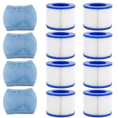Imagem de 12pçs Cartuchos Filtro para Banheira de Hidromassagem, Acessórios de Spa do Tipo Rosqueável com 4 Sacos Filtro Adequados para Relxtime Aleko Wejoy Aquaspa e Outros Spas