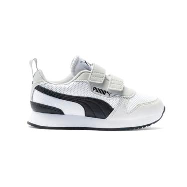Imagem de PUMA Tênis infantil unissex ST Runner com gancho e laço, Cinza, branco., 2.5 Big Kid