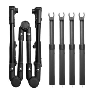 Imagem de predolo Carrinho de acampamento com alça dobrável, carrinho de empurrar, confortável, leve, dobrável, peças de reposição, fácil instalação, Preto