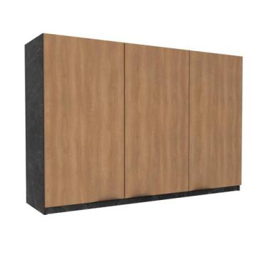 Imagem de Armário Aéreo de Cozinha 120cm 3 Portas New York Móvel na Caixa, Mármo