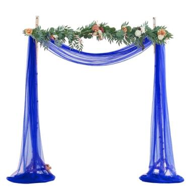 Imagem de BOYOUTH Cortinas de voile transparente para casamento, cortina de tule longo de tule para festas de aniversário, cerimônia, recepção, palco, decoração, azul royal, 150 x 600 cm, 1 painel