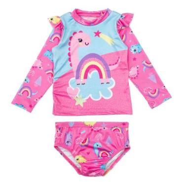 Imagem de Roupa Praia Bebe Infantil Conjunto Praia Menina Proteção Uv - Fofotinh
