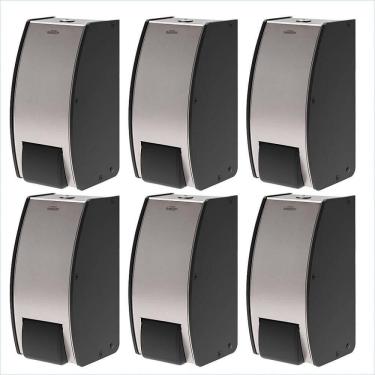 Imagem de Kit 6 Dispensers de Parede Sabonete Líquido 800ml Inox Decorline Brinox Banheiro