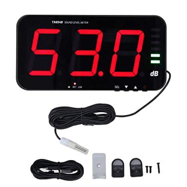 Imagem de Medidor de nível de nível de som medidor de ruído Decibel Decibel Medidor 13in Parede de tela grande pendura alarme de ruído ambiental com alarme para o aviso para o escritório em