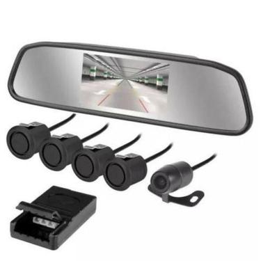 Imagem de Kit Retrovisor + Camera Re + Sensor Estacionamento 4 Pontos