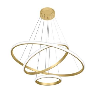 Imagem de Pendente LED Aliança Triplo Bivolt 60W 3.000K Dourado