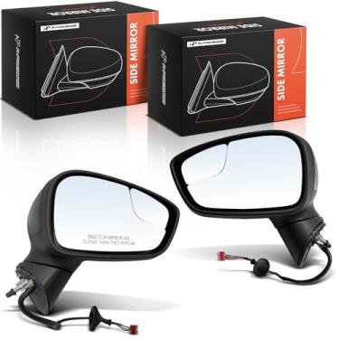 Imagem de A-Premium Par (2) espelhos retrovisores elétricos do lado do motorista e do passageiro - compatível com Ford Fiesta 2011 2012 2013 - Retrovisor retrovisor externo preto dobrável manual aquecido com